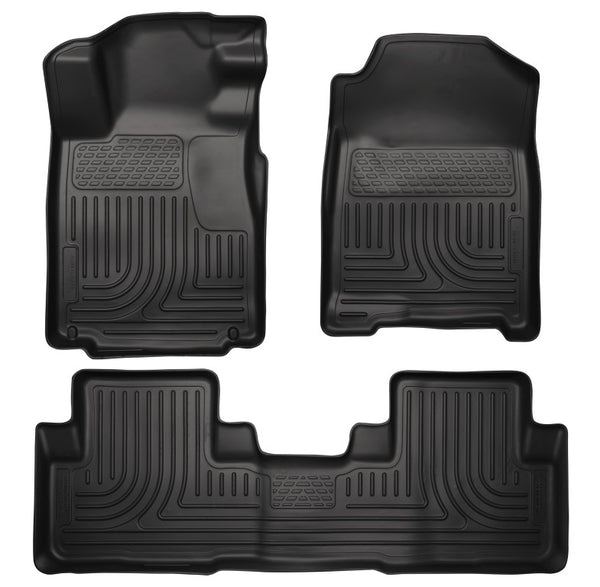 2012-2014 Honda CR-V CRV Floor Mats Black Husky Liners WeatherBEATER Front Rear-0