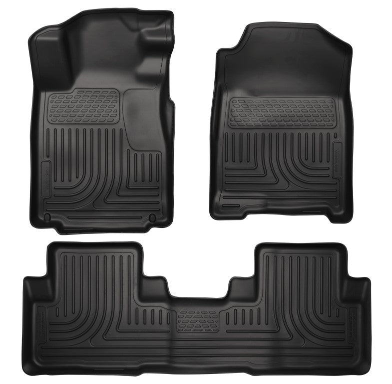 2012-2014 Honda CR-V CRV Floor Mats Black Husky Liners WeatherBEATER Front Rear-0