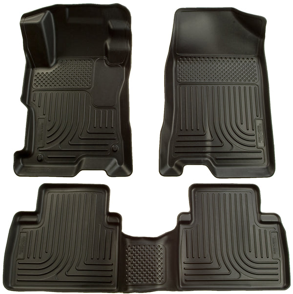 2004-2009 Toyota Prius Floor Mats Black Husky Liners WeatherBEATER Front Rear-0