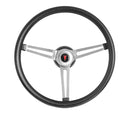 15" Brushed Stainless Classic Steering Wheel Black Foam Pontiac Horn Button