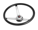 15" Brushed Stainless Classic Steering Wheel Black Foam Pontiac Horn Button