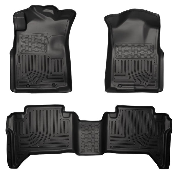 2005-2014 Toyota Tacoma Crew Cab Floor Mats Black Husky Liners WeatherBEATER-0