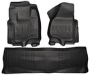 2012-2015 Ford F250 350 450 Crew Cab Floor Mats Black Husky Liners WeatherBEATER-0