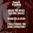2 BOTTLES Organic Smash Kitchen Hot Honey BBQ Sauce 15 oz Barbecue