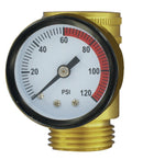 A01-0110VP Water Pressure Gauge Brass Lead-Free Carded Camper RV Travel Trailer