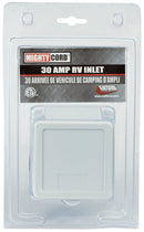 A10-30INVP Mighty Cord 30 Amp Power Inlet White Carded Camper RV Travel Trailer