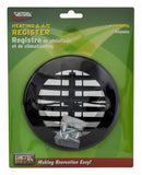 A10-3353VP Heating and A/C Register Round Black Carded Camper RV Travel Trailer