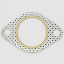 Single exhaust flange gasket with center sealing ring and two bolt holes
