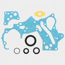 Seven-piece front seal set with three flat gaskets, three oil seals and one O-ring