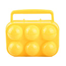 6 Egg Holder Carrier Yellow Plastic with Handle Camping Backpacking