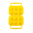 6 Egg Holder Carrier Yellow Plastic with Handle Camping Backpacking