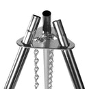 Tripod Campfire Grill 17" Chrome Grate with Lantern Holder Foldable
