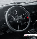 14-3/4" Billet Aluminum Classic Steering Wheel Leather Ford Logo w/ Install Kit