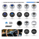 13-1/2" Black Classic Steering Wheel White Foam Grip 3-Spoke