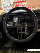 14" Black Billet Classic Steering Wheel Leather Chevy Logo w/ Install Kit 1916-1