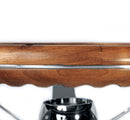 13-1/2" Brushed Stainless Classic Steering Wheel Walnut Wood Grip Nostalgia