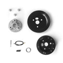 14" Black Billet Classic Steering Wheel Leather Chevy Logo w/ Install Kit 1926-2