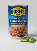 4 CANS Bush's Best Pinto Beans with Jalapenos 16 oz Can Chili Soup