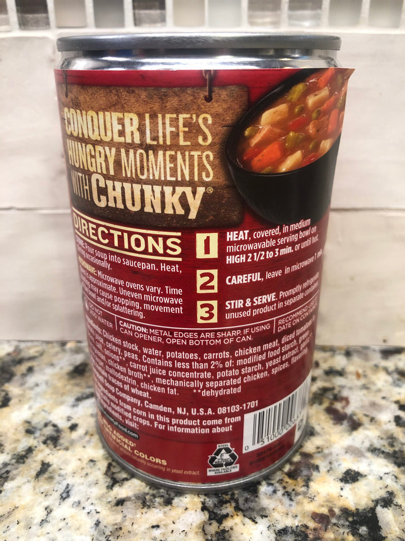 12 Campbell's CHUNKY Hearty Chicken with Vegetables Soup 18.6 oz Cans