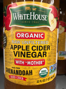 1 GALLON White House Organic Apple Cider Vinegar with Mother Raw Unfiltered