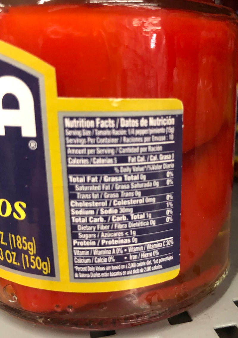 Goya Fancy Pimientos 6.5 oz Jar Cheese Sweet roasted red peppers