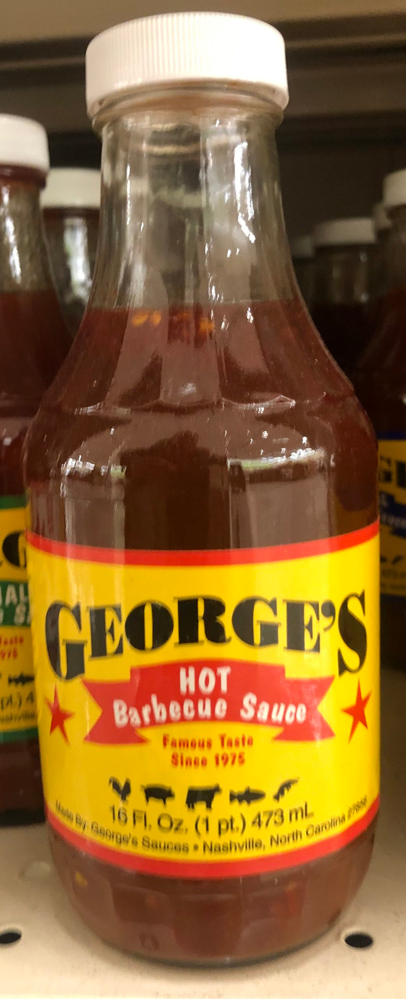 3 Bottles George's Hot Barbecue Sauce 16 oz BBQ Wing Marinade Dip