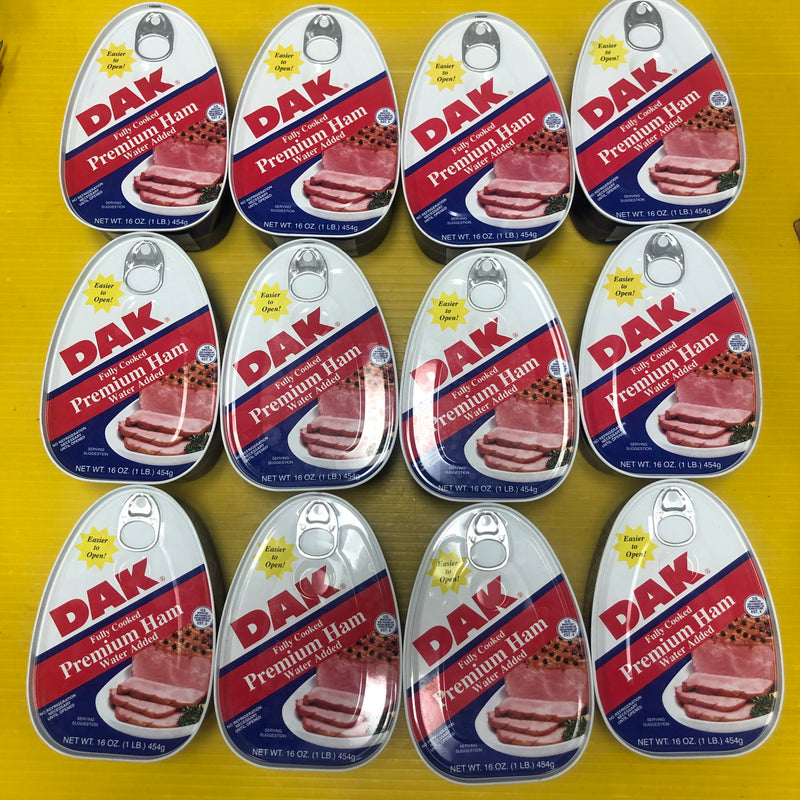 12 Dak Premium Canned Ham 16oz (1LB.) Cooked ONE DOZEN