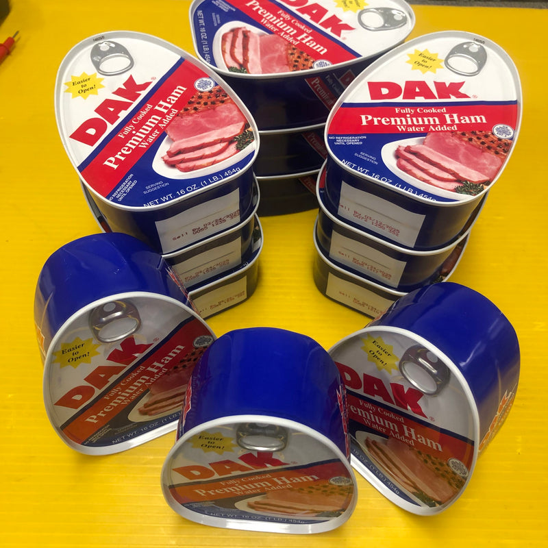 12 Dak Premium Canned Ham 16oz (1LB.) Cooked ONE DOZEN