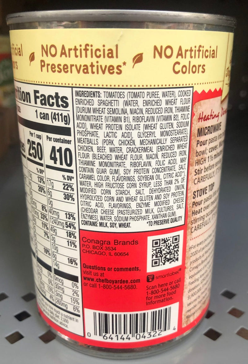16 Chef Boyardee Spaghetti and Meatballs 15 oz Cans Pasta Sauce
