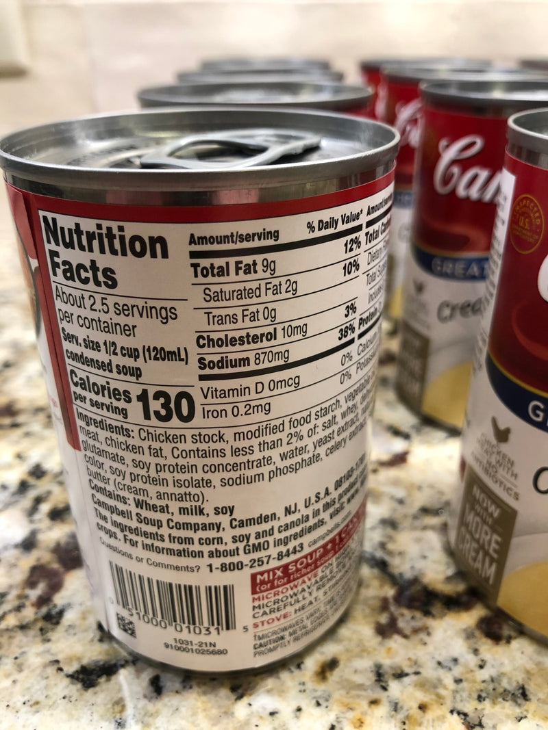 16 Campbell's Condensed Cream of Chicken Soup 10.75 oz Cans
