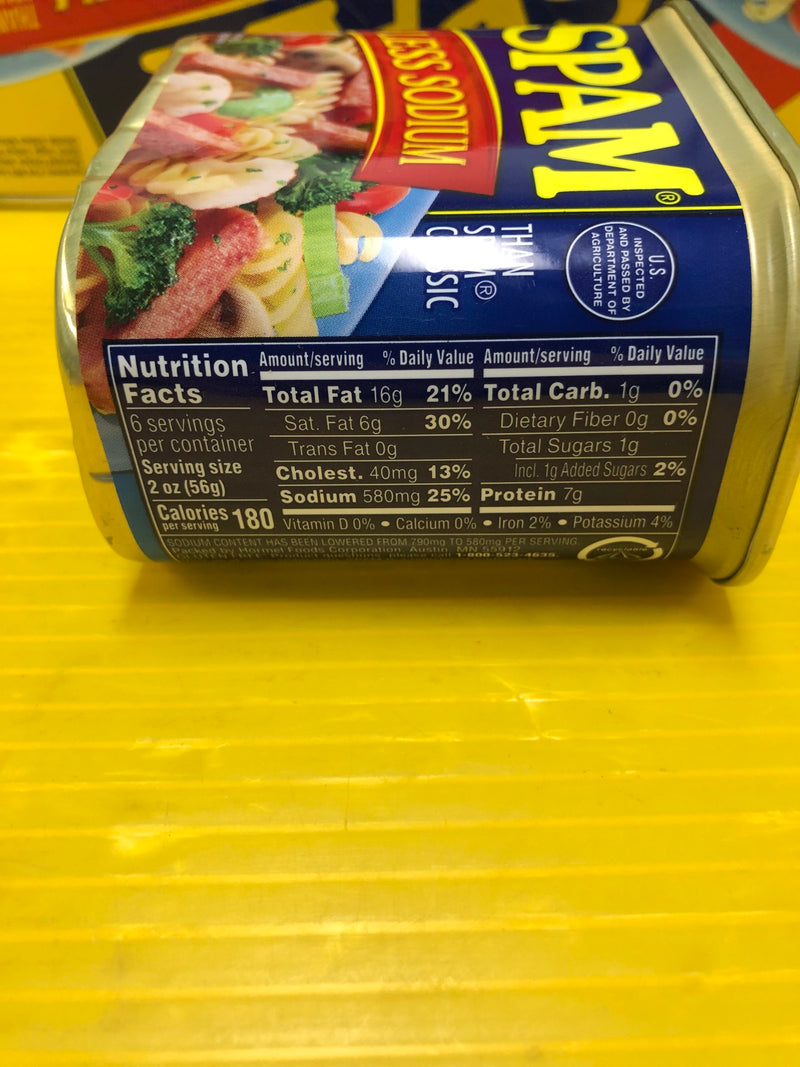6 CANS Spam 25% Less Sodium 12 oz. cans Treet Lunch Meat