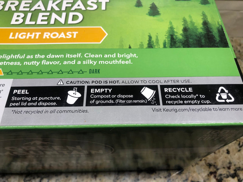 Green Mountain Breakfast Blend Coffee 100 ct Keurig K cup Pods