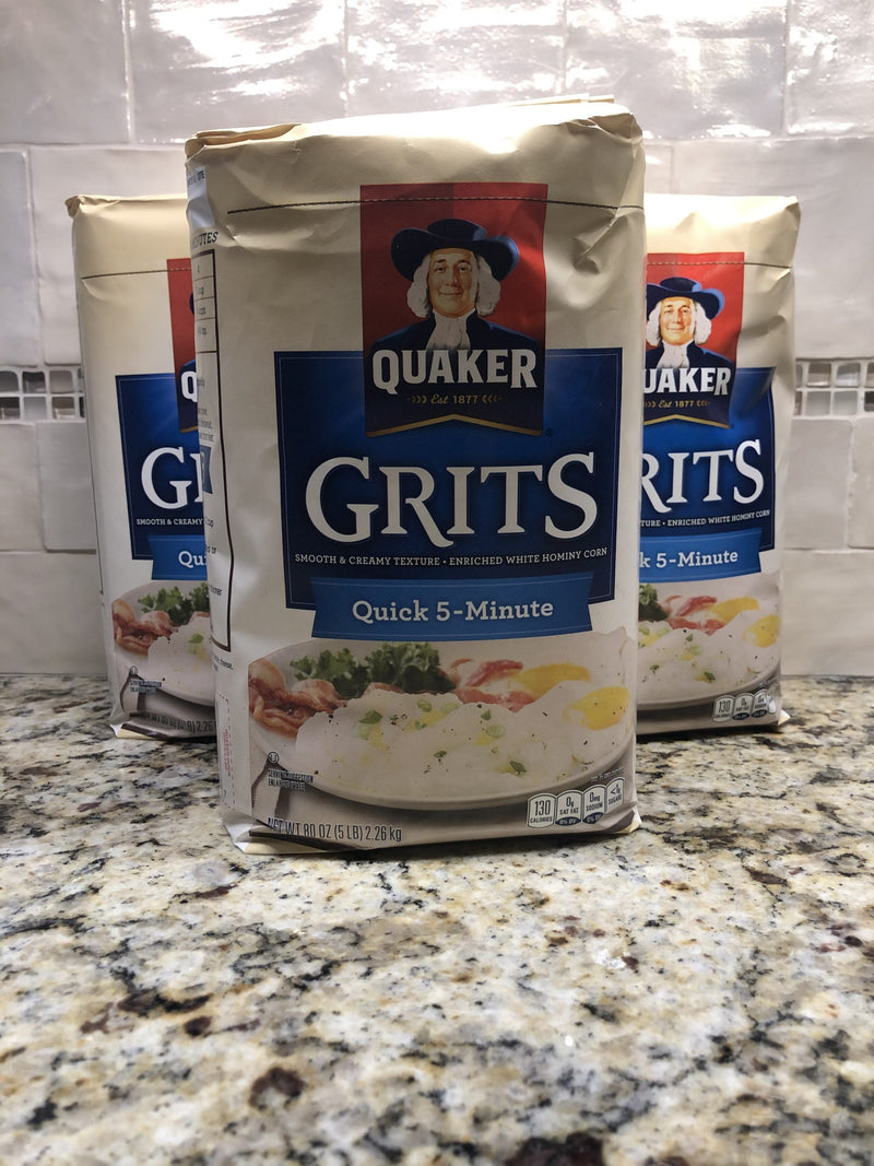 Quaker Instant Quick Grits White Hominy 15 lbs 3 pk Breakfast Corn
