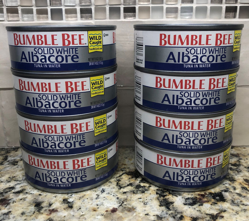 8 CANS Bumble Bee Solid White Albacore Tuna in Water 5 oz Can
