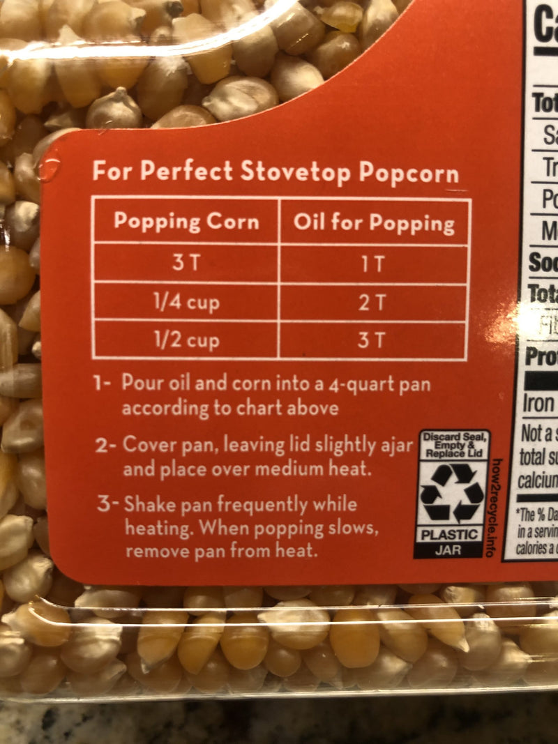 Orville Redenbacher's Popcorn Kernels 92 oz jug Pop Corn Jiffy