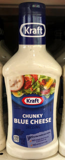 Kraft Chunky Blue Cheese Salad Dressing 16 oz Bottle Romain Iceberg