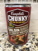 12 Campbell's CHUNKY Sirloin Burger w Country Vegetables Soup 18.8 oz Cans