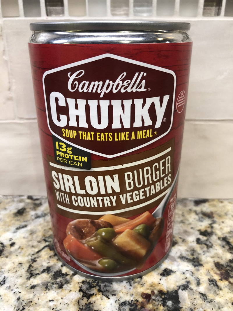 12 Campbell's CHUNKY Sirloin Burger w Country Vegetables Soup 18.8 oz Cans