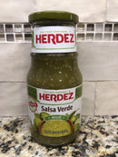 Herdez Mild Salsa Verde 16 oz. Jar chips burritos taco tomatillo