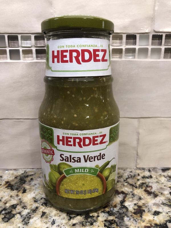 Herdez Mild Salsa Verde 16 oz. Jar chips burritos taco tomatillo