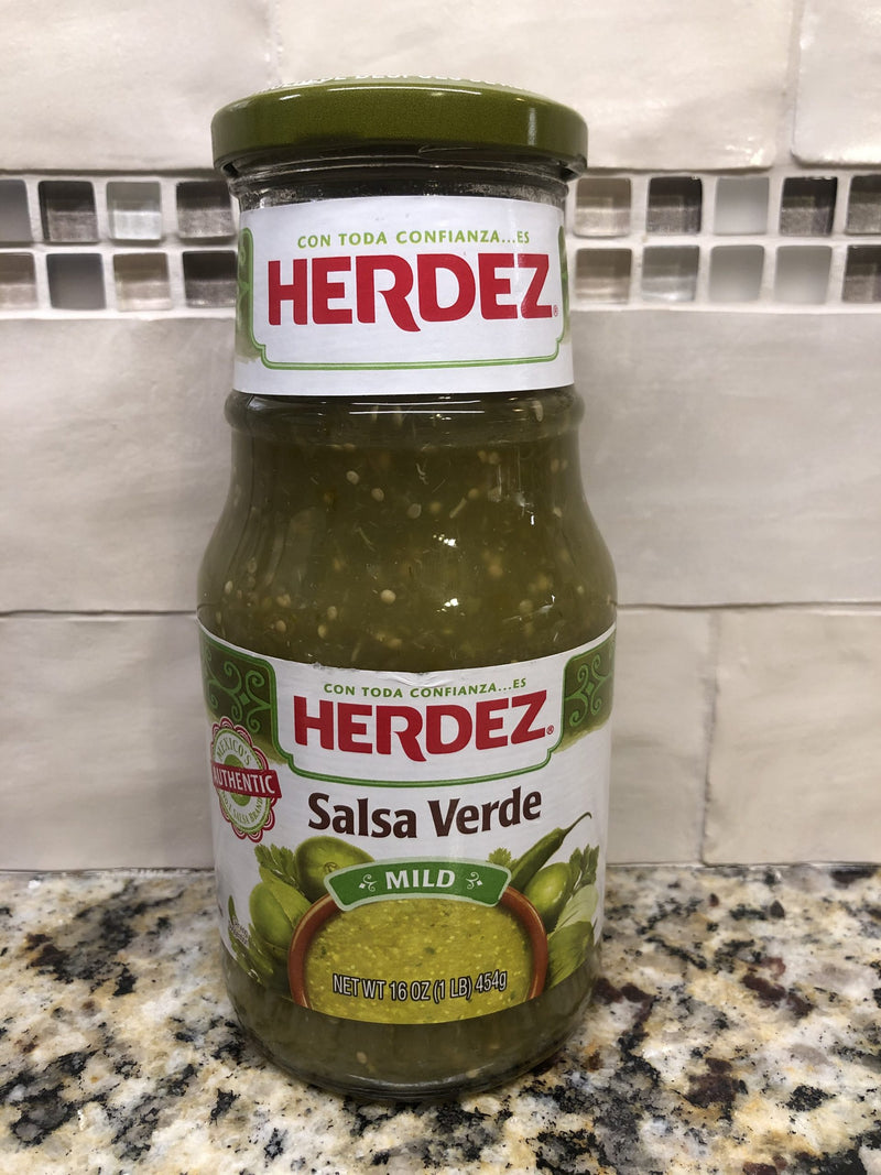 Herdez Mild Salsa Verde 16 oz. Jar chips burritos taco tomatillo
