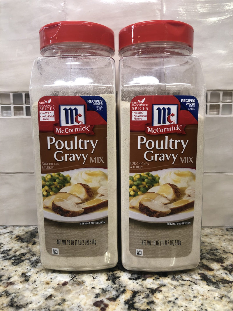 2 JARS McCormick Premium Poultry Gravy Mix 18 oz Chicken Meat FREE SHIP
