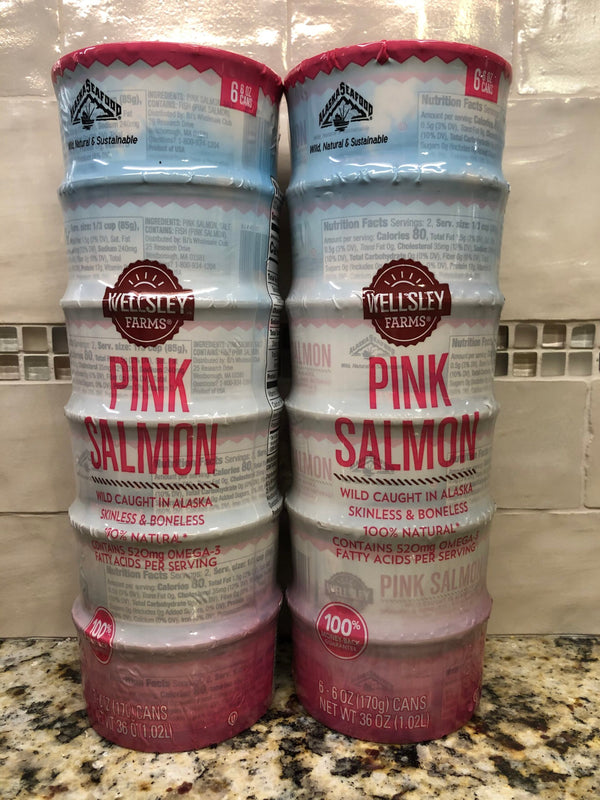 12 CANS Wellsley Farms Alaskan Pink Salmon 6 oz.