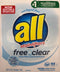 all 2X Ultra Stain lifter Free & Clear 166 loads 250 oz Detergent Hypoallergenic