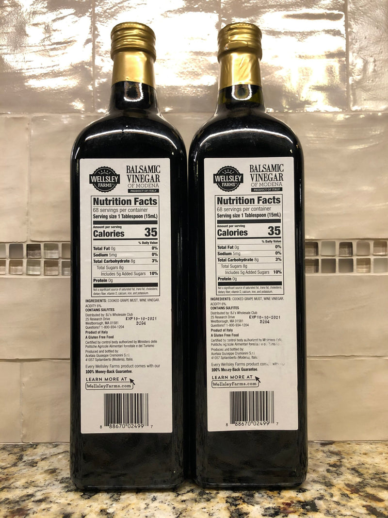 2 Bottles Wellsley Farms Balsamic Vinegar 1L Modena Italy Grape