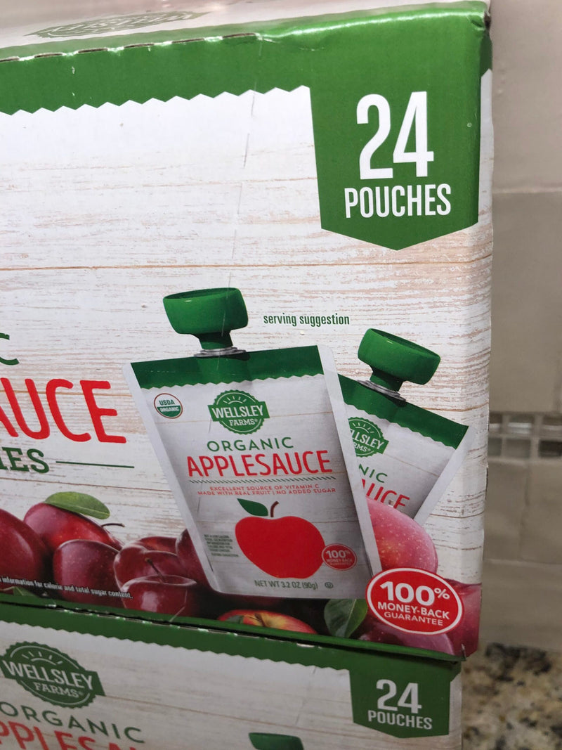 48 Wellsley Farms Organic Applesauce Squeeze Pouches like GoGo Apple Sauce