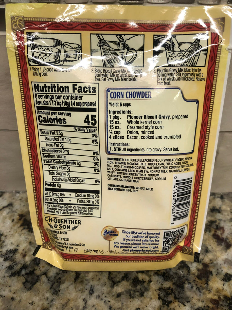 Pioneer Brand Biscuit Gravy Mix Sausage Flavored 2.75 oz Breakfast