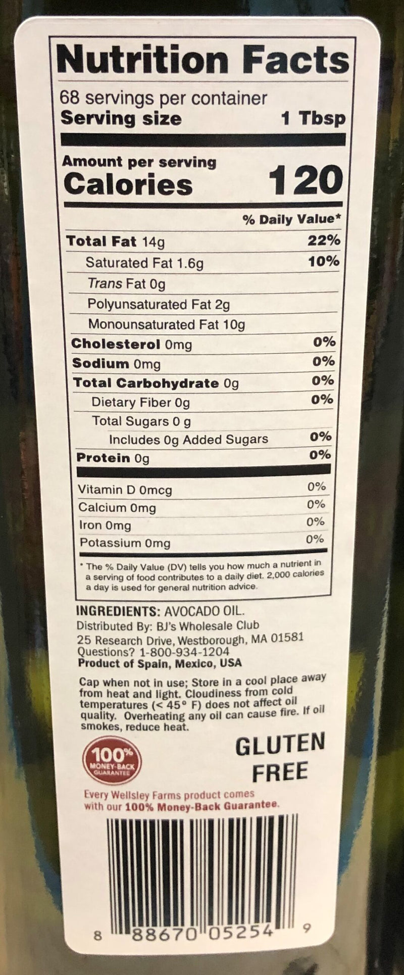2 BOTTLES Wellsley Farms 100% Pure Avocado Oil 34 oz High Heat Cooking Oil olive