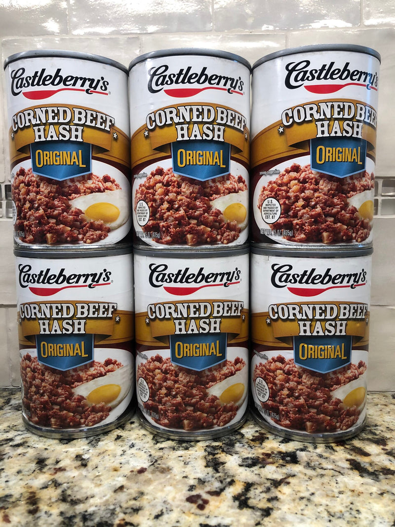 6 CANS Castleberry's Original Corned Beef Hash 15 oz Can Egg Sandwich FREE SHIP