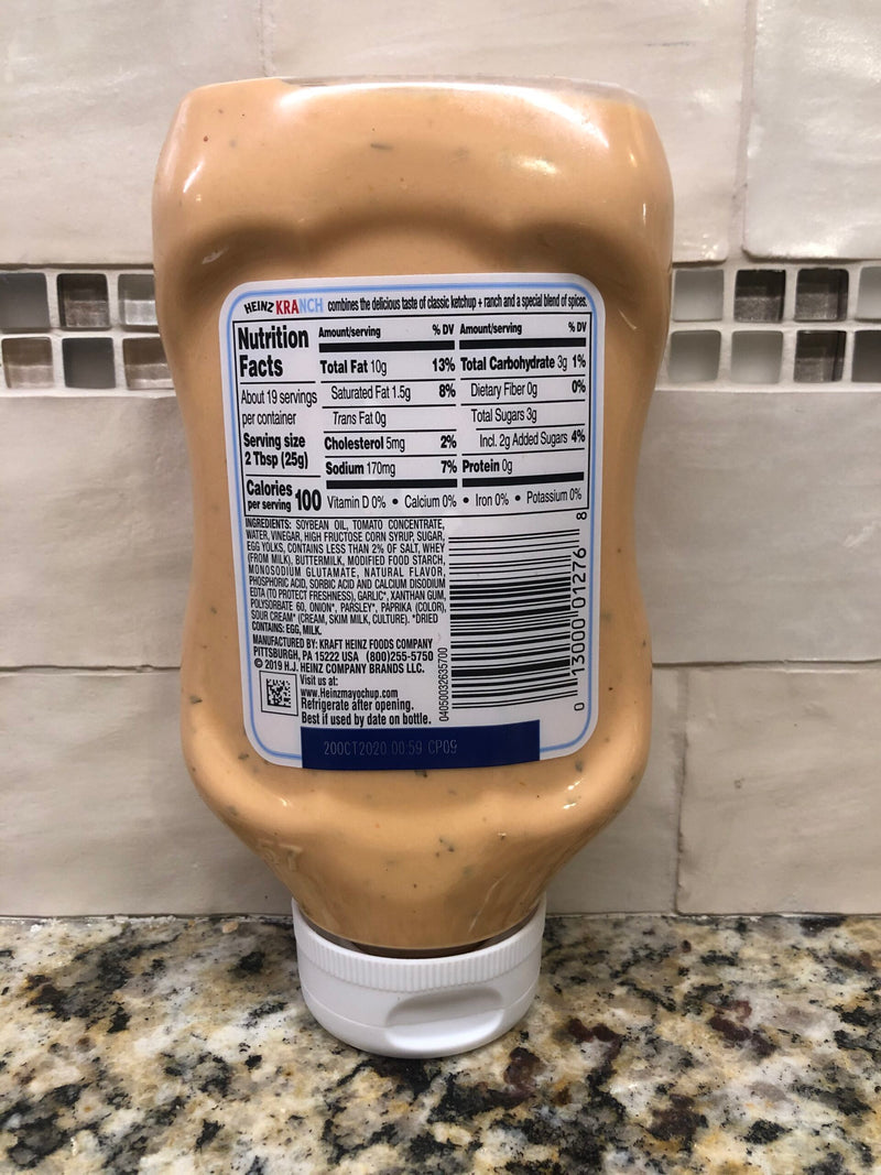 Heinz Kranch Dipping Sauce Ranch & Ketchup Sauce Mix 19 oz Bottle Fries